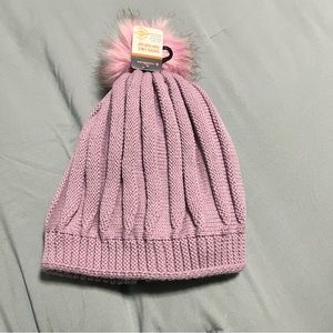 Sherpa lined pom pom hat